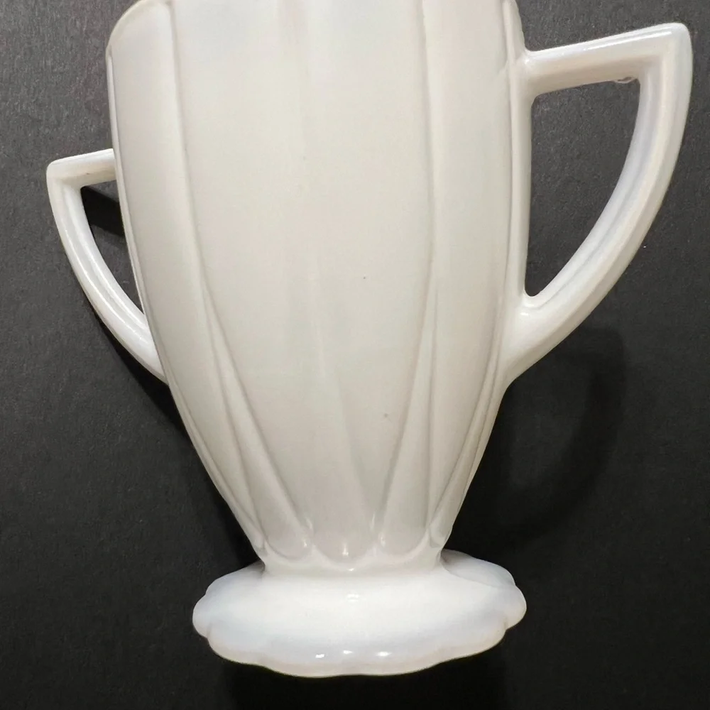 Hazel Atlas Depression Milk Glass Newport Hairpin Pattern Creamer & Sugar 1940’s